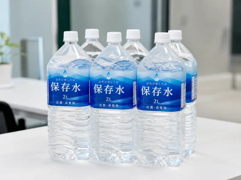 保存水（2L）の備蓄イメージ