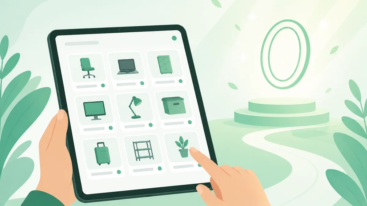 完全無料で備品管理を続けるイメージのイラスト